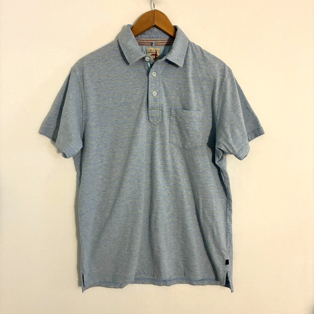 Relwen Pique Slot Polo Shirt Men Size L Striped Huckberry Preppy Athleisure Golf